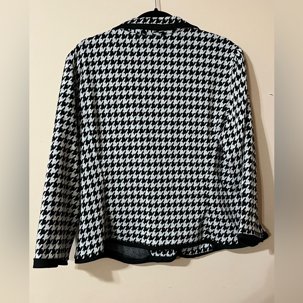 Sandro Black and White Houndstooth Blazer Size XL - Picture 6 of 7